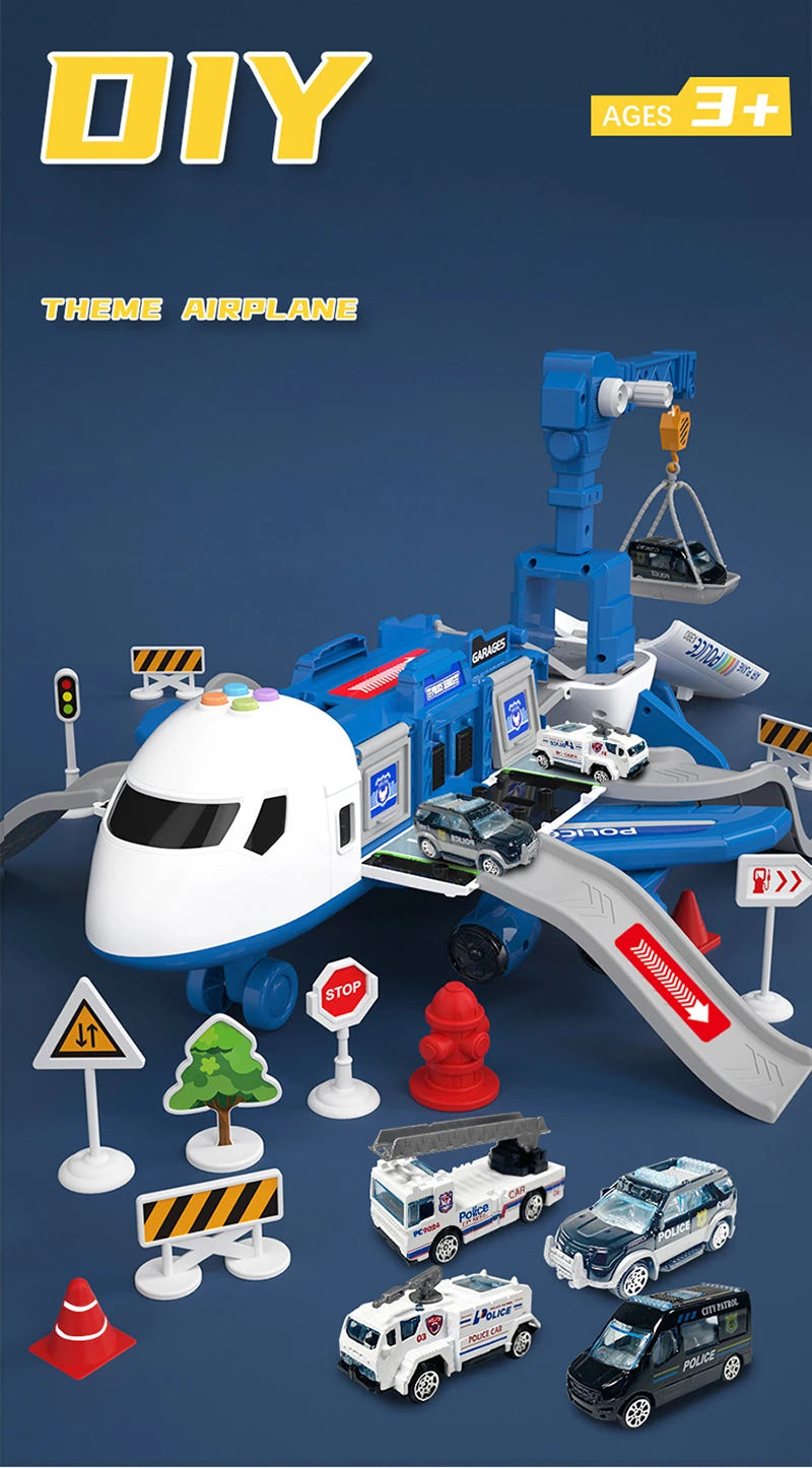 Aereo Passeggeri Giocattolo con Pista Musicale e Movimento a Inerzia