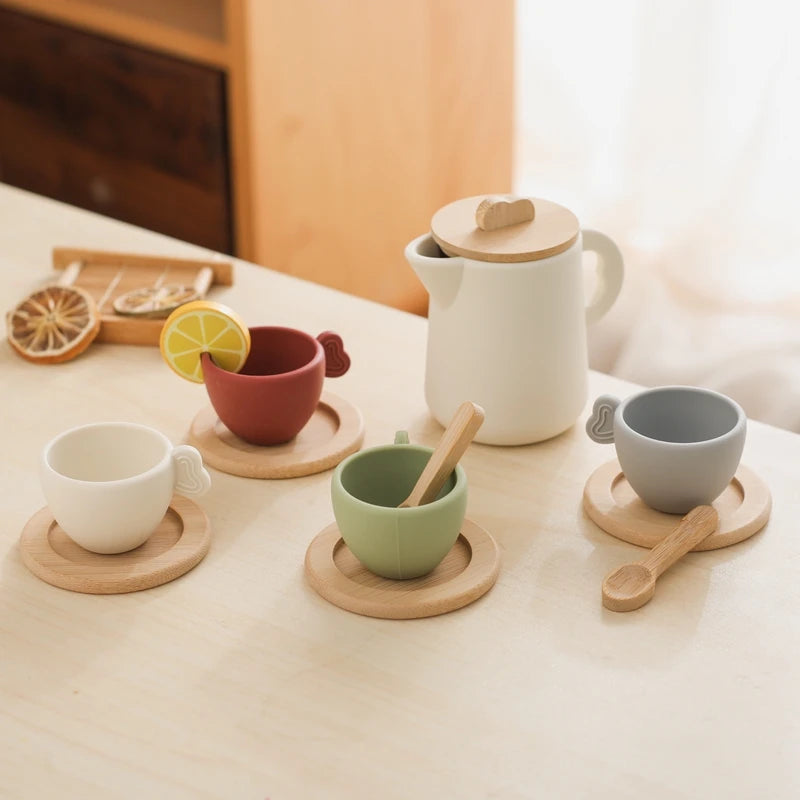Gioco Montessori in Legno – Set da Tè per Bambini ☕🧸