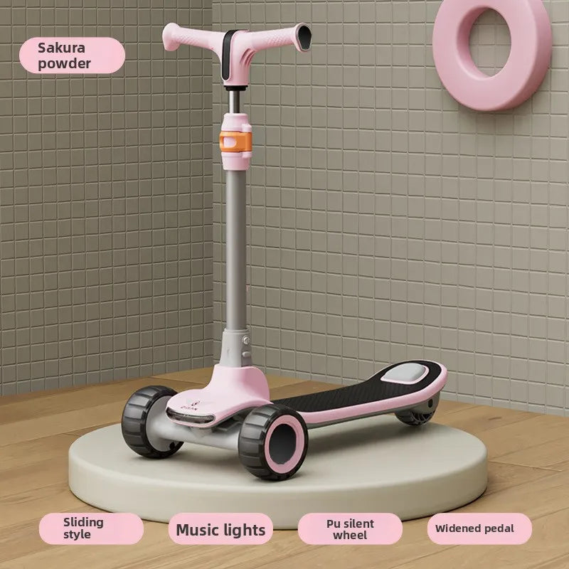 Monopattino a Pedali per Bambini a 3 Ruote con Luce