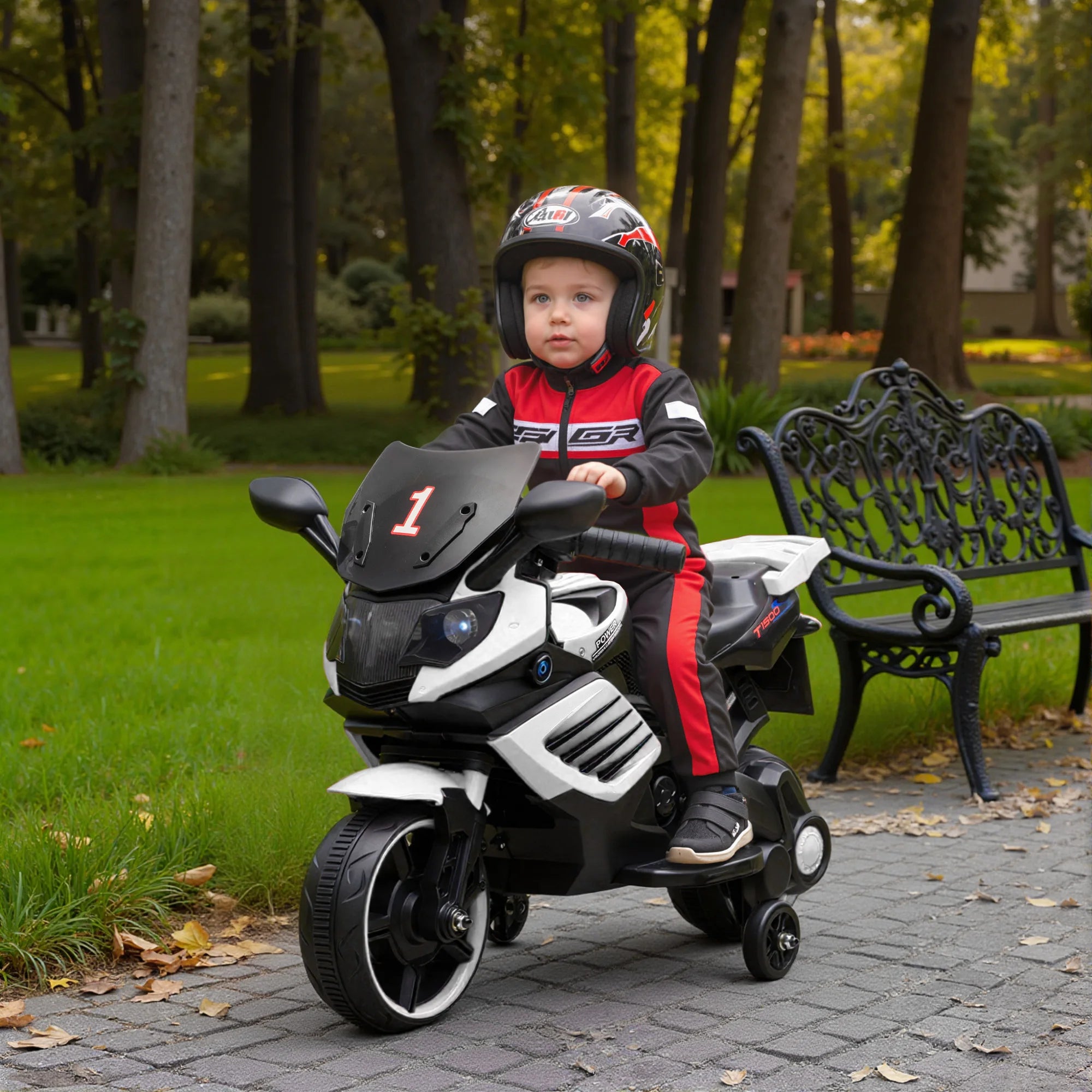 Moto Elettrica per Bambini 6V con Rotelle di Supporto