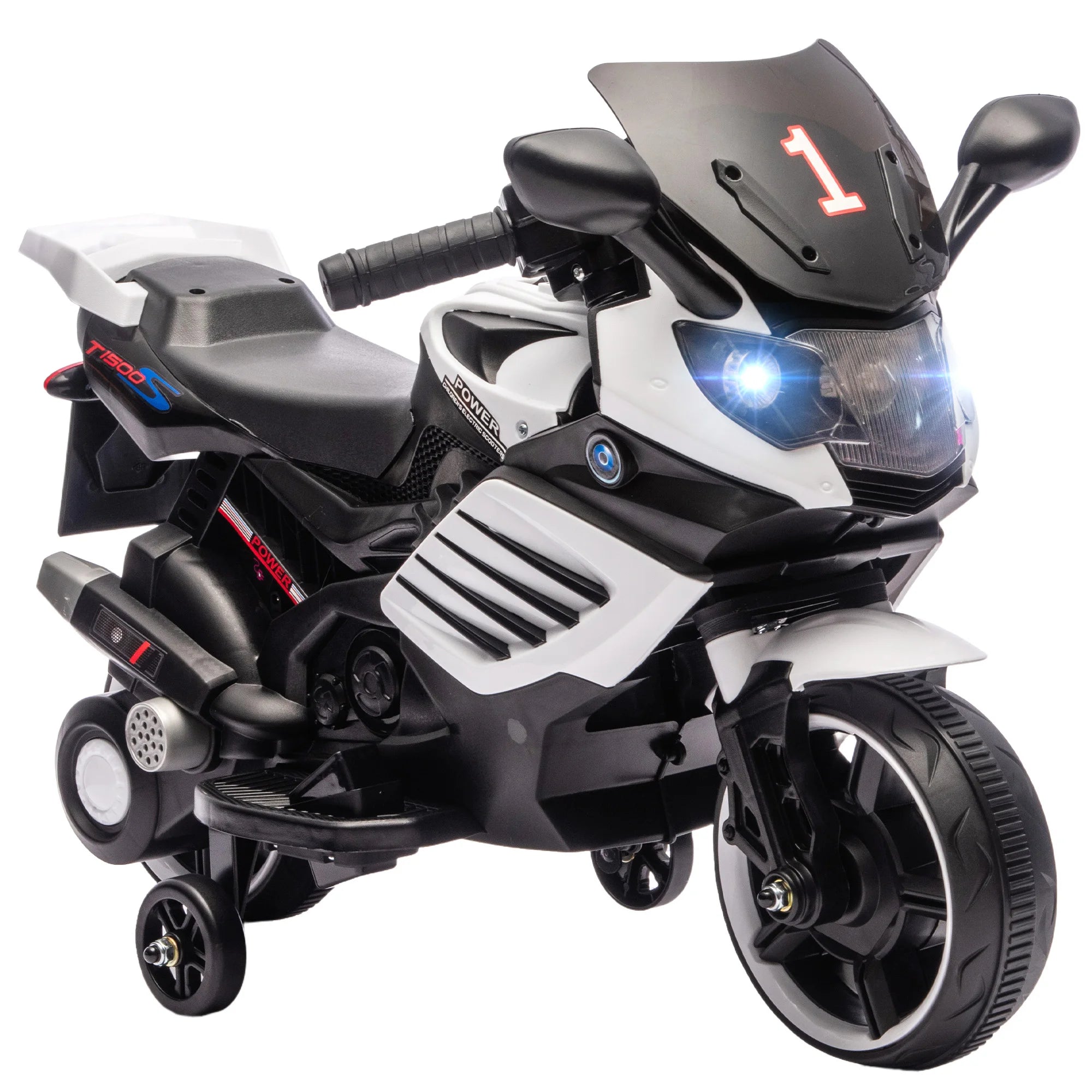 Moto Elettrica per Bambini 6V con Rotelle di Supporto