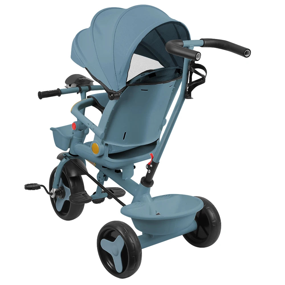 Triciclo per Bambini con Seduta Girevole e Cappottina Parasole