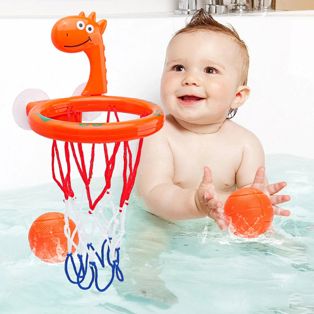 Giocattolo da Bagno per Bambini 🛁 | Set per Gioco con Acqua e Canestro da Basket con Ventosa + 3 Palline