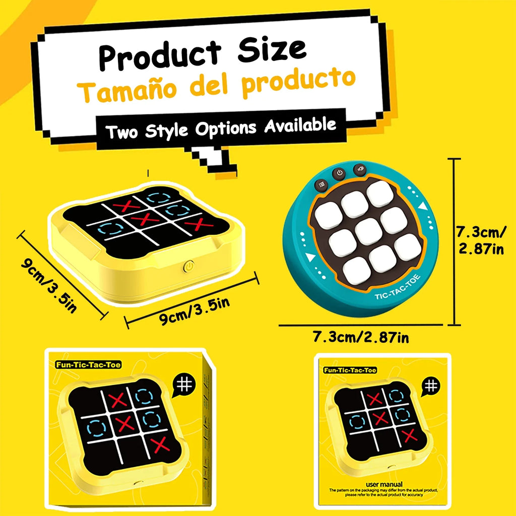 Tris Elettronico Portatile 3-in-1 🧠 | Gioco da Viaggio per Bambini e Adulti | Puzzle Educativo Montessori con Allenamento della Memoria