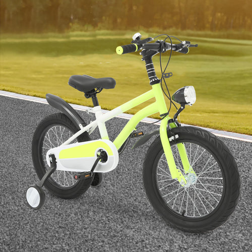 Bici Mountain Bike per Bambini 16 Pollici con Rotelle e Luce LED