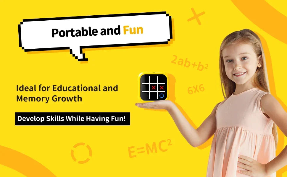 Tris Elettronico Portatile 3-in-1 🧠 | Gioco da Viaggio per Bambini e Adulti | Puzzle Educativo Montessori con Allenamento della Memoria