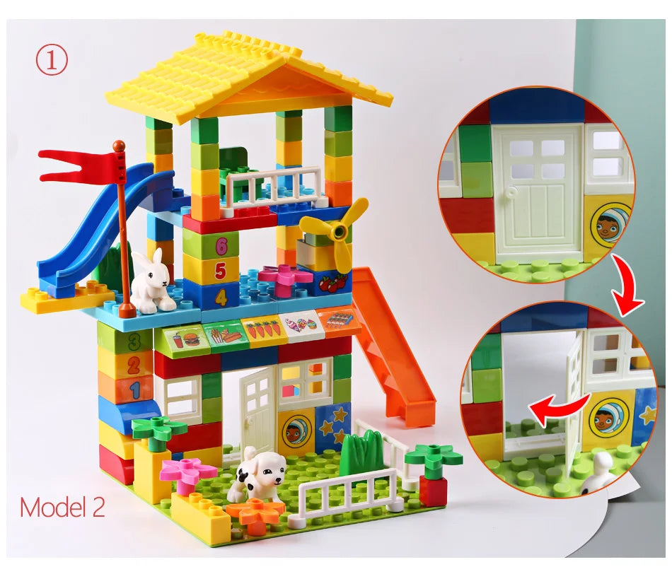 Costruzioni Grandi con Scivolo e Tetto – 100 Pezzi