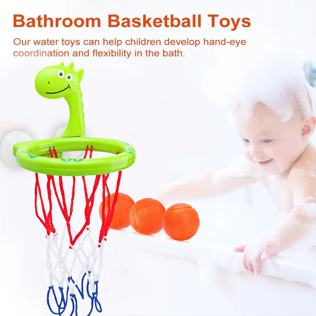 Giocattolo da Bagno per Bambini 🛁 | Set per Gioco con Acqua e Canestro da Basket con Ventosa + 3 Palline
