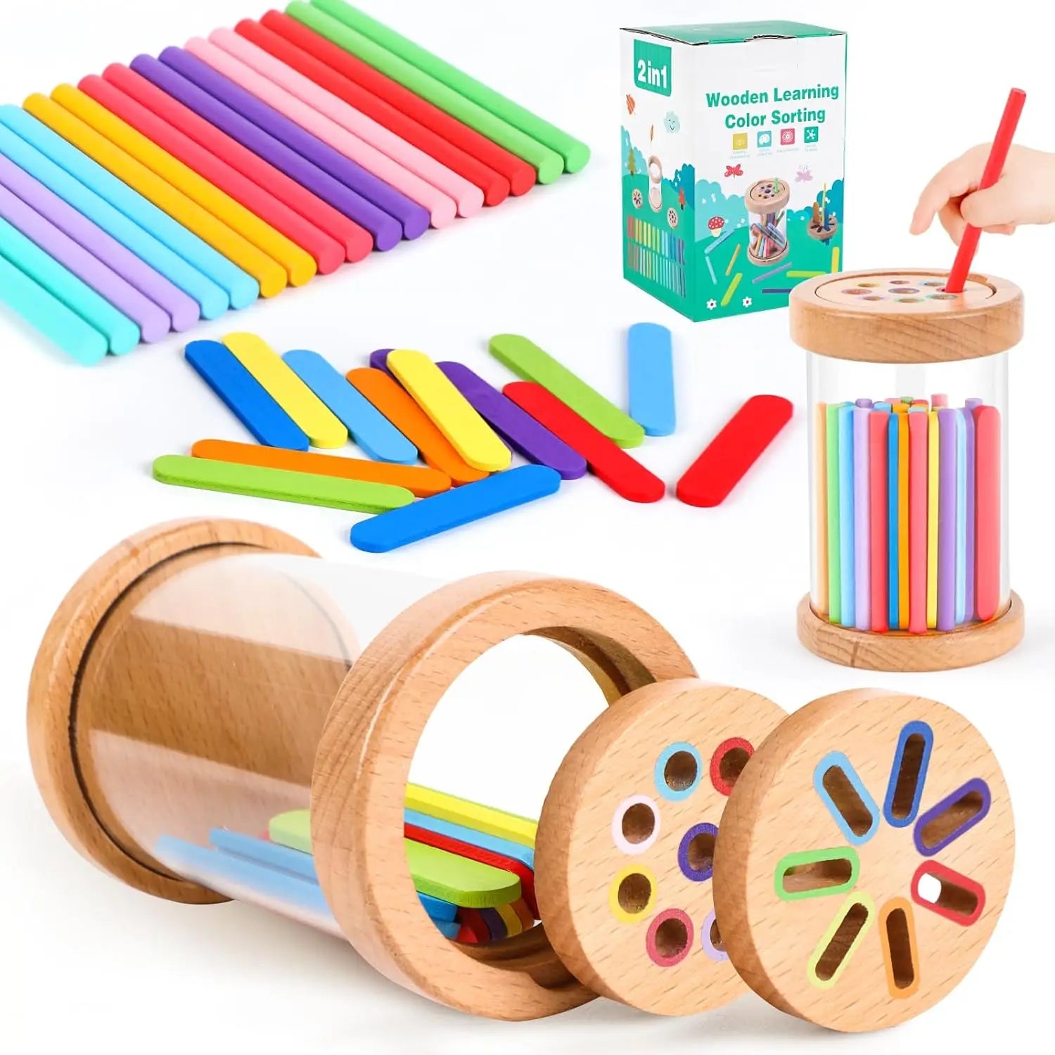Gioco Montessori in Legno – Smistamento Colori e Abbinamenti 🎨🧠