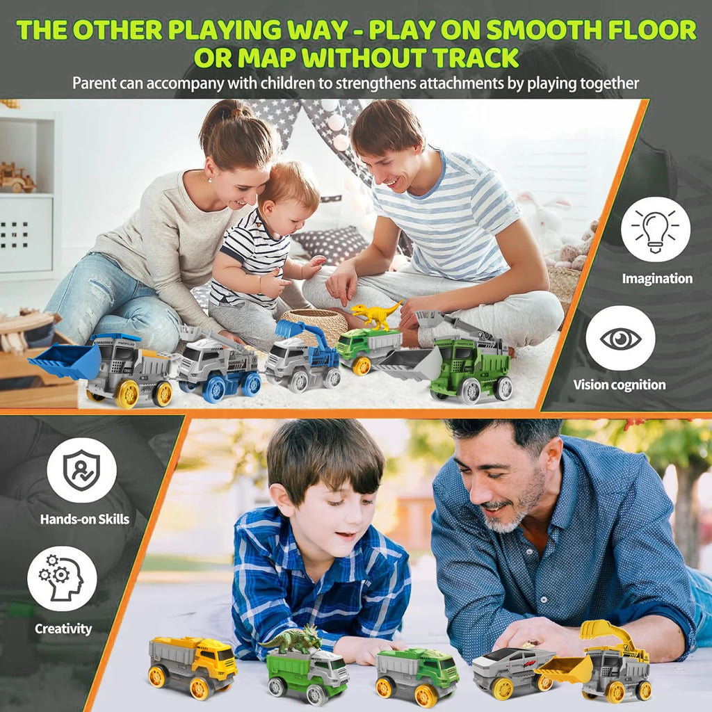 Space Track Toys – Pista Magica Flessibile con Auto e Treni Elettrici per Bambini