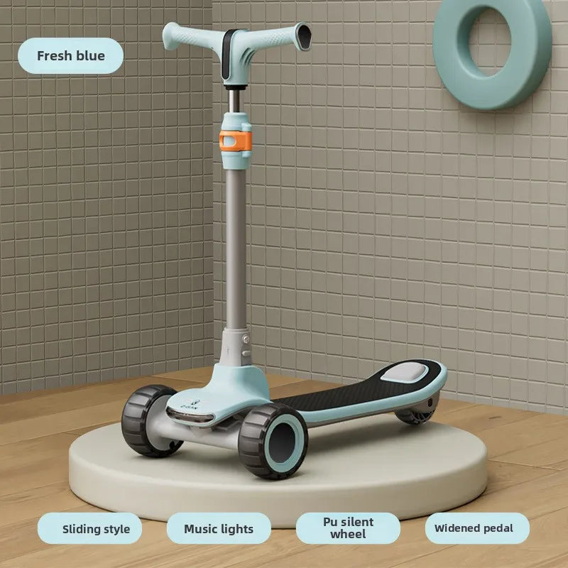 Monopattino a Pedali per Bambini a 3 Ruote con Luce