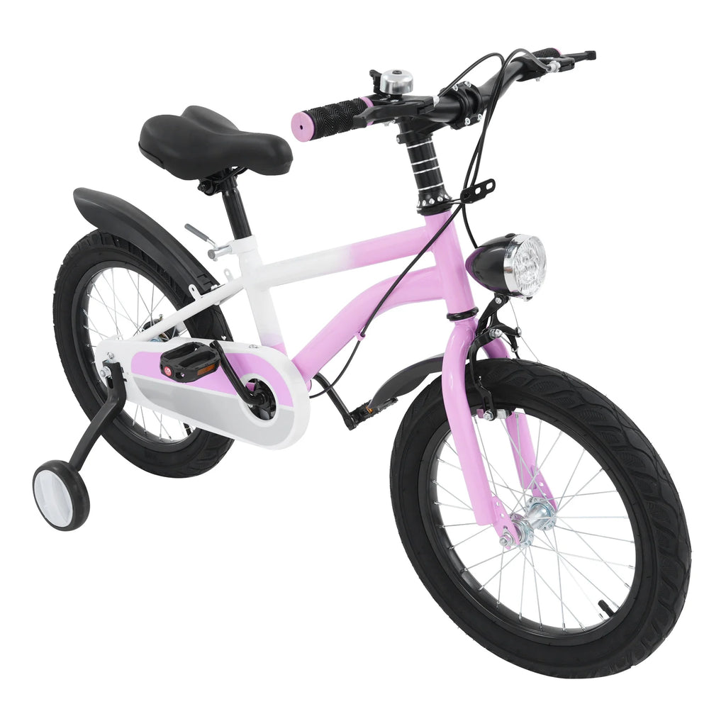 Bici Mountain Bike per Bambini 16 Pollici con Rotelle e Luce LED