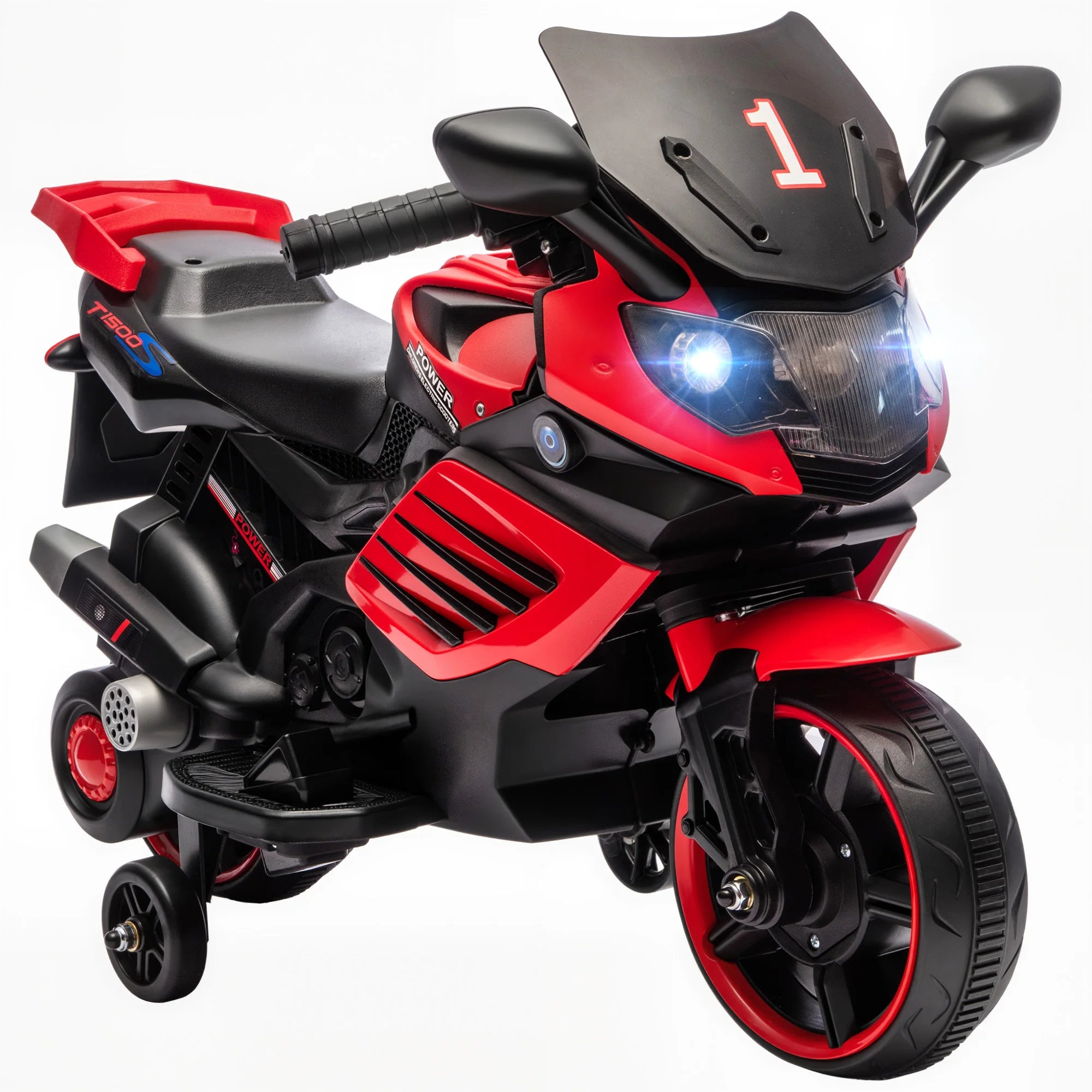 Moto Elettrica per Bambini 6V con Rotelle di Supporto
