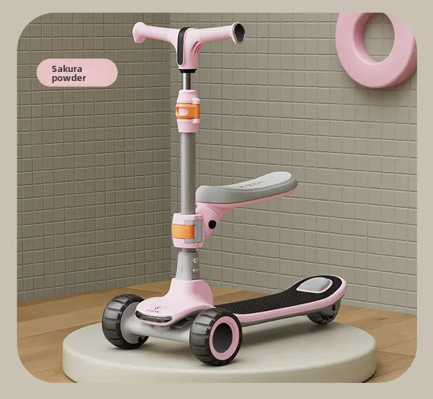 Monopattino a Pedali per Bambini a 3 Ruote con Luce