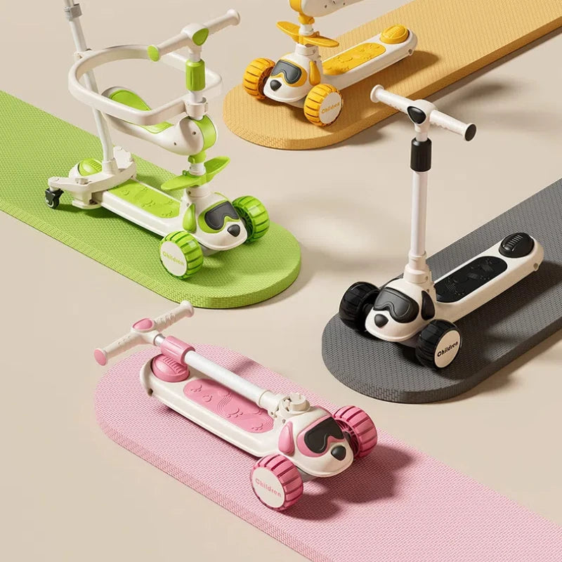 Monopattino a 3 Ruote per Bambini con Musica e Luci LED