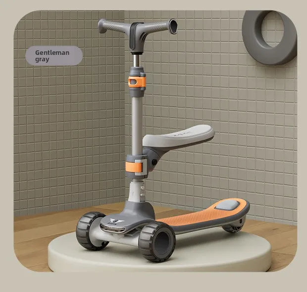 Monopattino a Pedali per Bambini a 3 Ruote con Luce