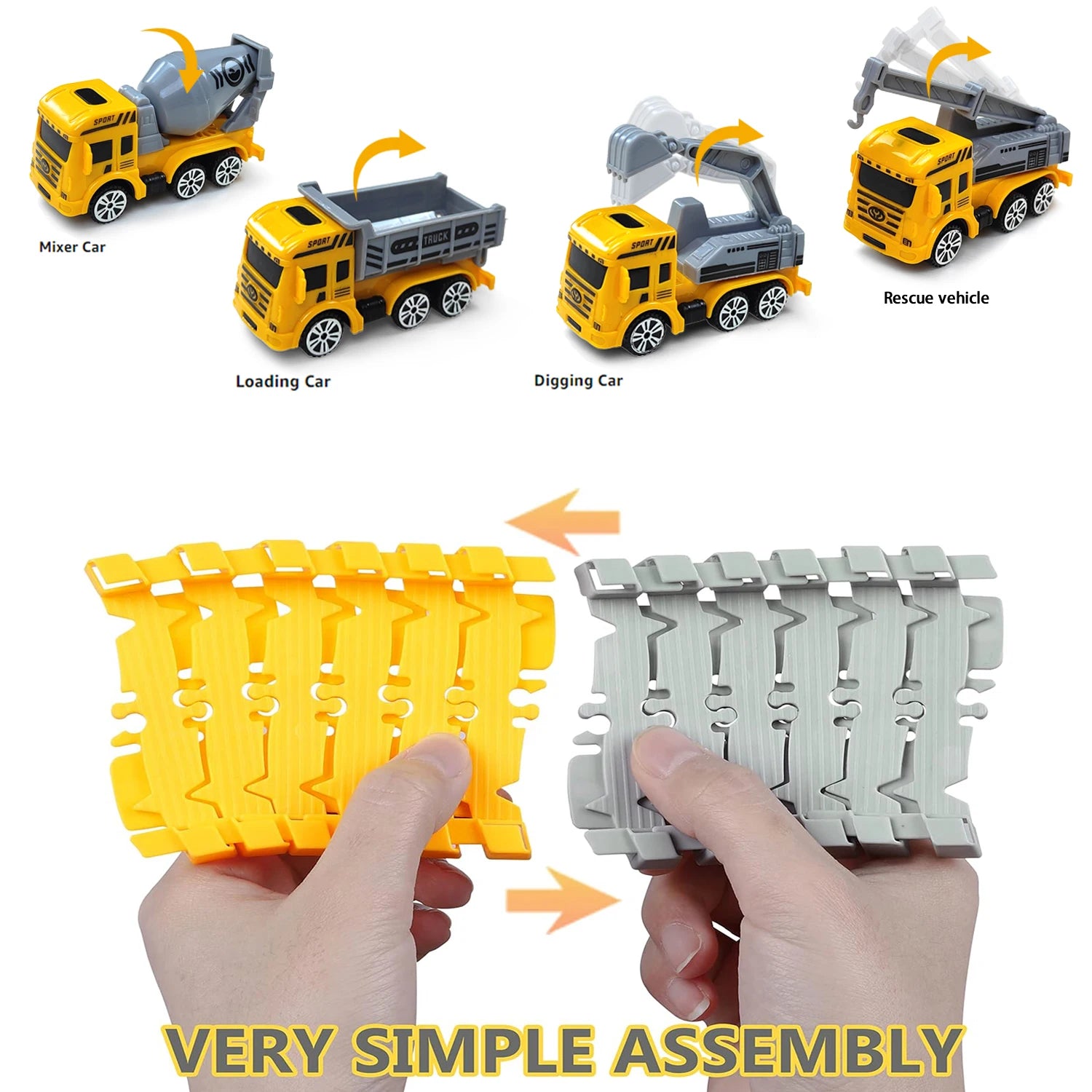 Space Track Toys – Pista Magica Flessibile con Auto e Treni Elettrici per Bambini