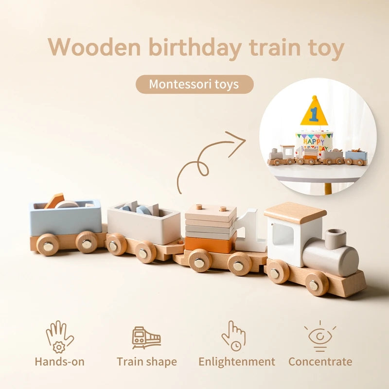 Giocattolo Montessori in Legno – Trenino Educativo 🎁🚂