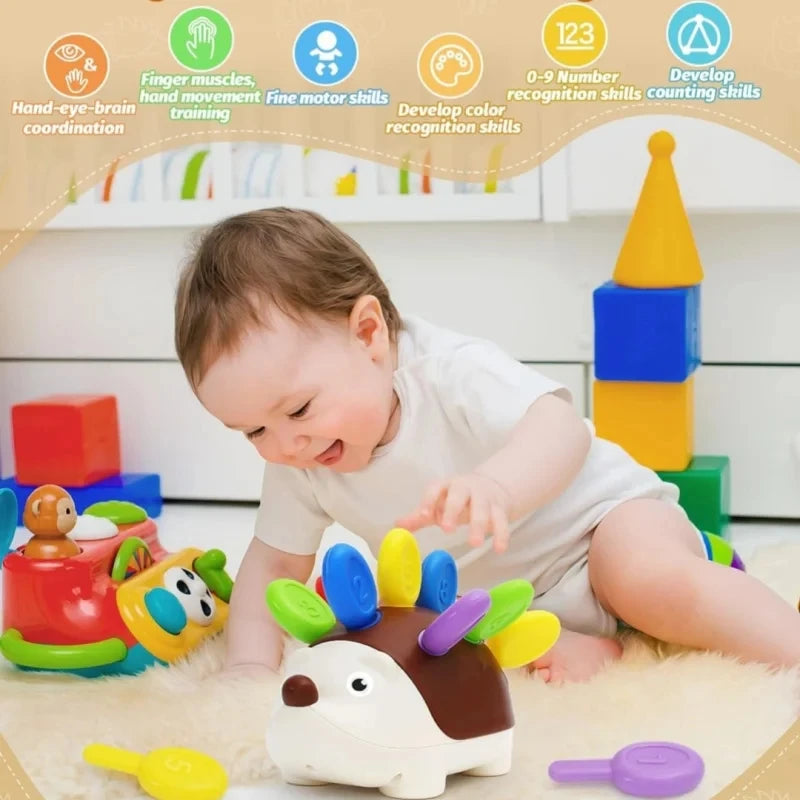 Giocattolo Sensoriale per Neonati e Toddler | Riccio Montessori, Motricità Fine