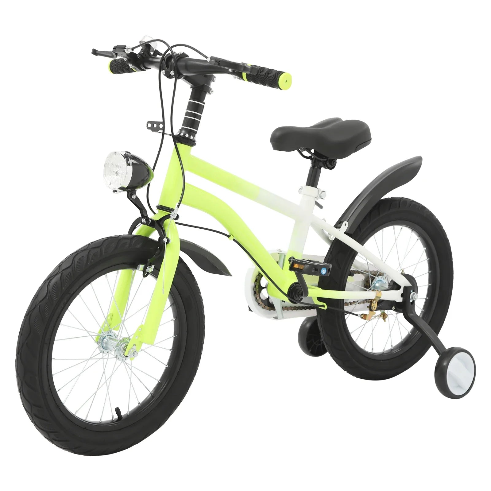 Bici Mountain Bike per Bambini 16 Pollici con Rotelle e Luce LED