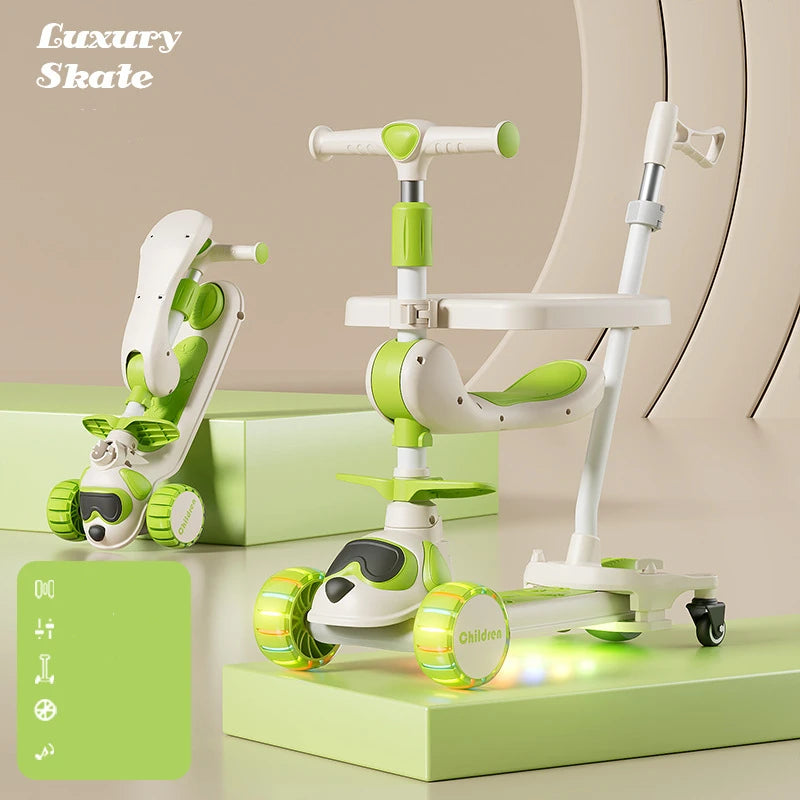 Monopattino a 3 Ruote per Bambini con Musica e Luci LED