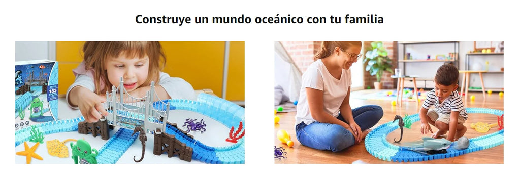 Pista Flessibile con Auto Squalo per Bambini