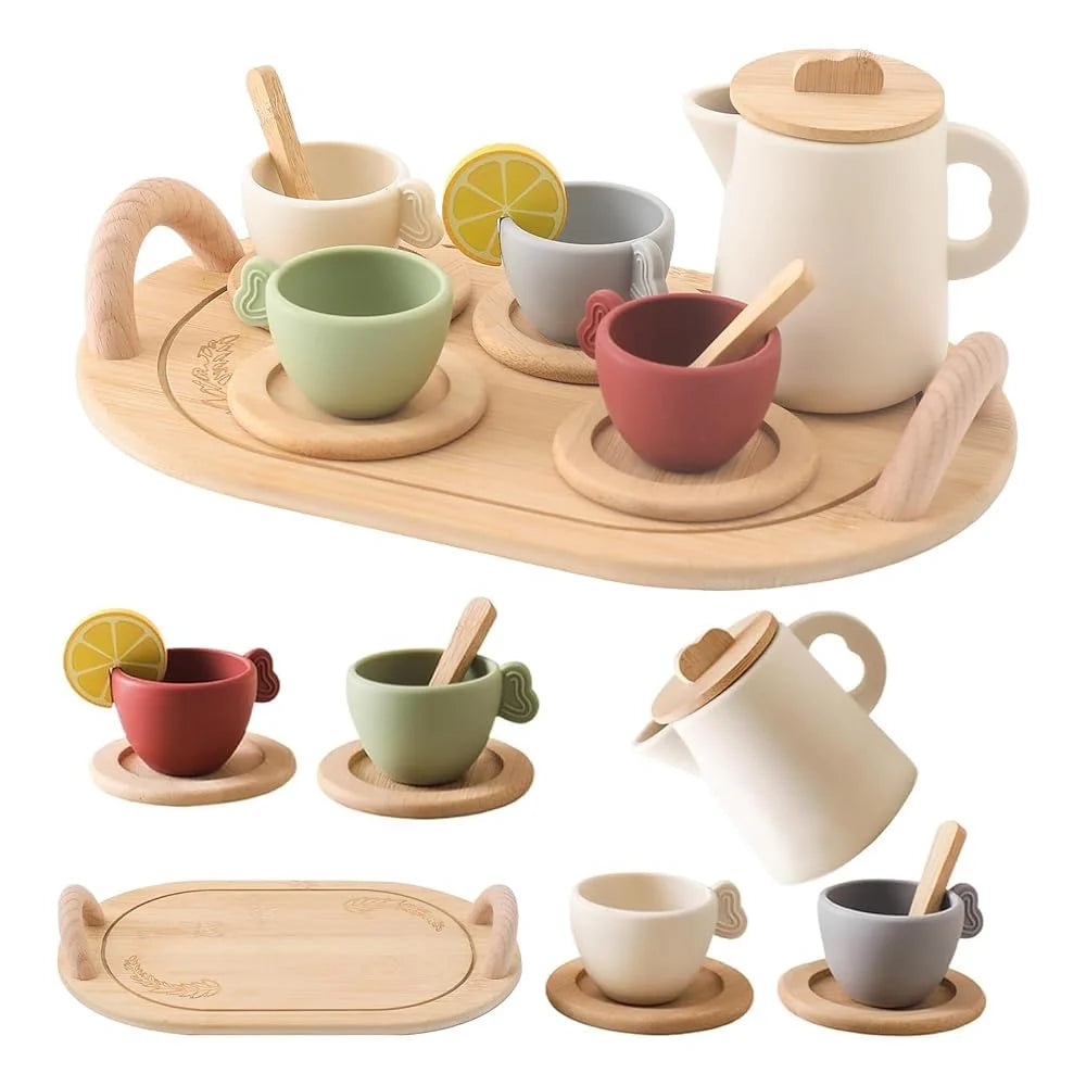 Gioco Montessori in Legno – Set da Tè per Bambini ☕🧸