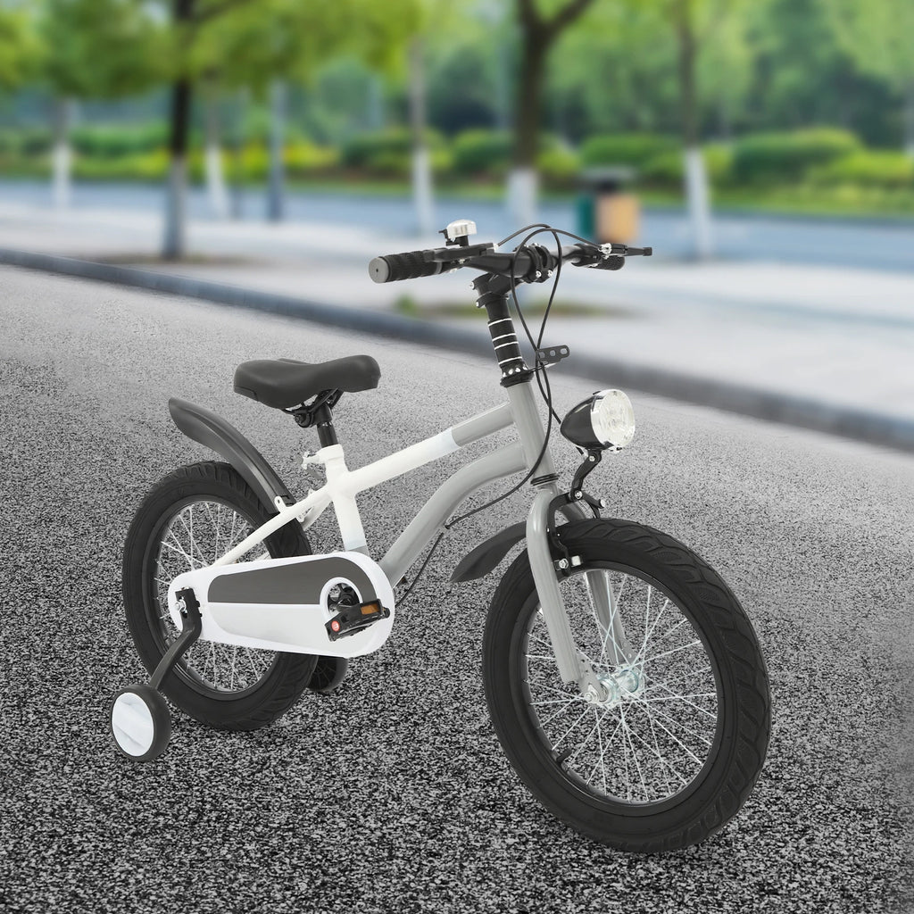 Bici Mountain Bike per Bambini 16 Pollici con Rotelle e Luce LED