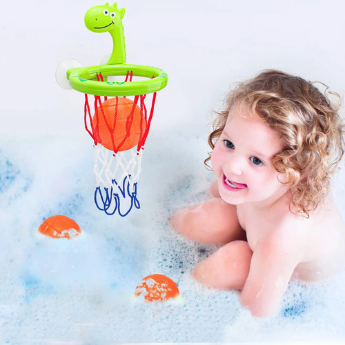 Giocattolo da Bagno per Bambini 🛁 | Set per Gioco con Acqua e Canestro da Basket con Ventosa + 3 Palline