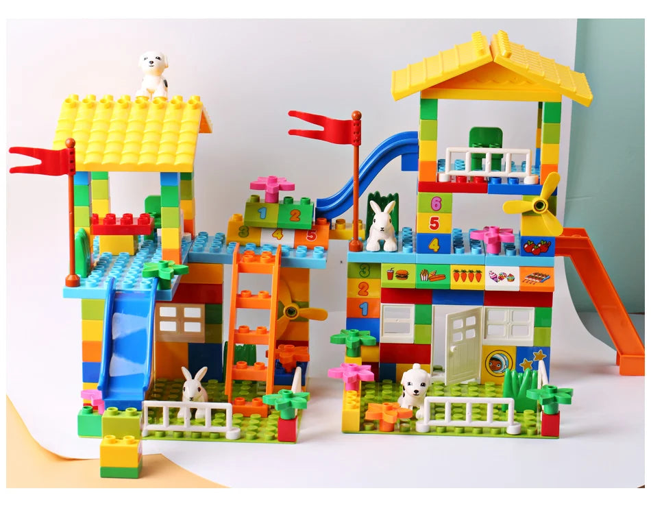 Costruzioni Grandi con Scivolo e Tetto – 100 Pezzi