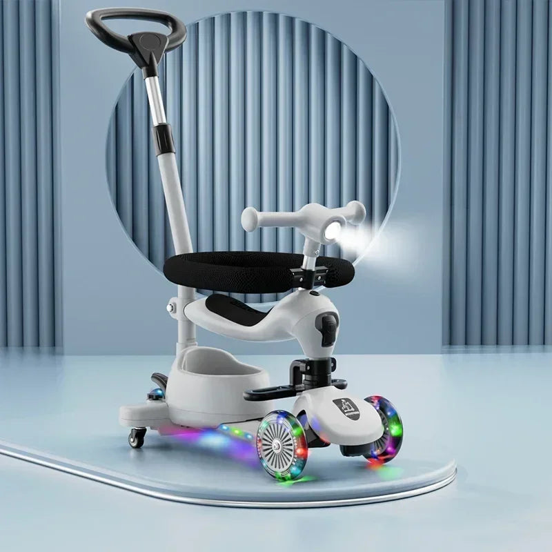 Monopattino Pieghevole a 3 Ruote per Bambini con Musica