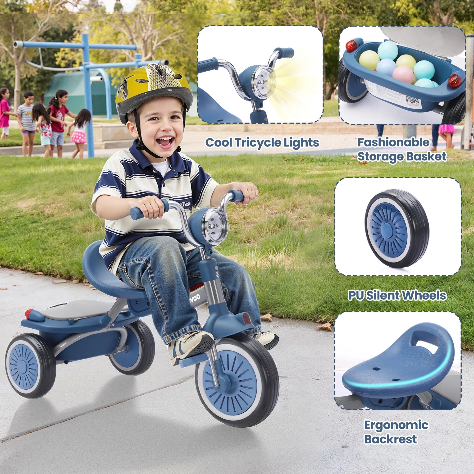 Triciclo per Bambini 4 in 1 con Funzione Balance Bike